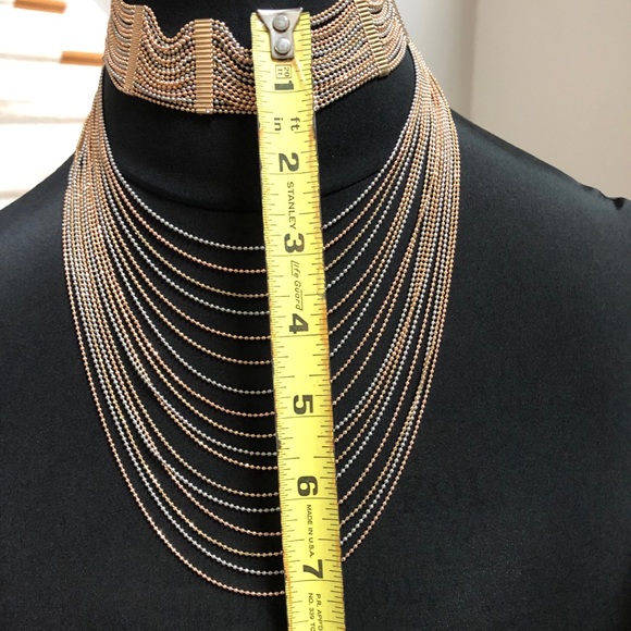 Natasha Choker Necklace Gold, Silver & Rose Gold - Picture 2 of 14